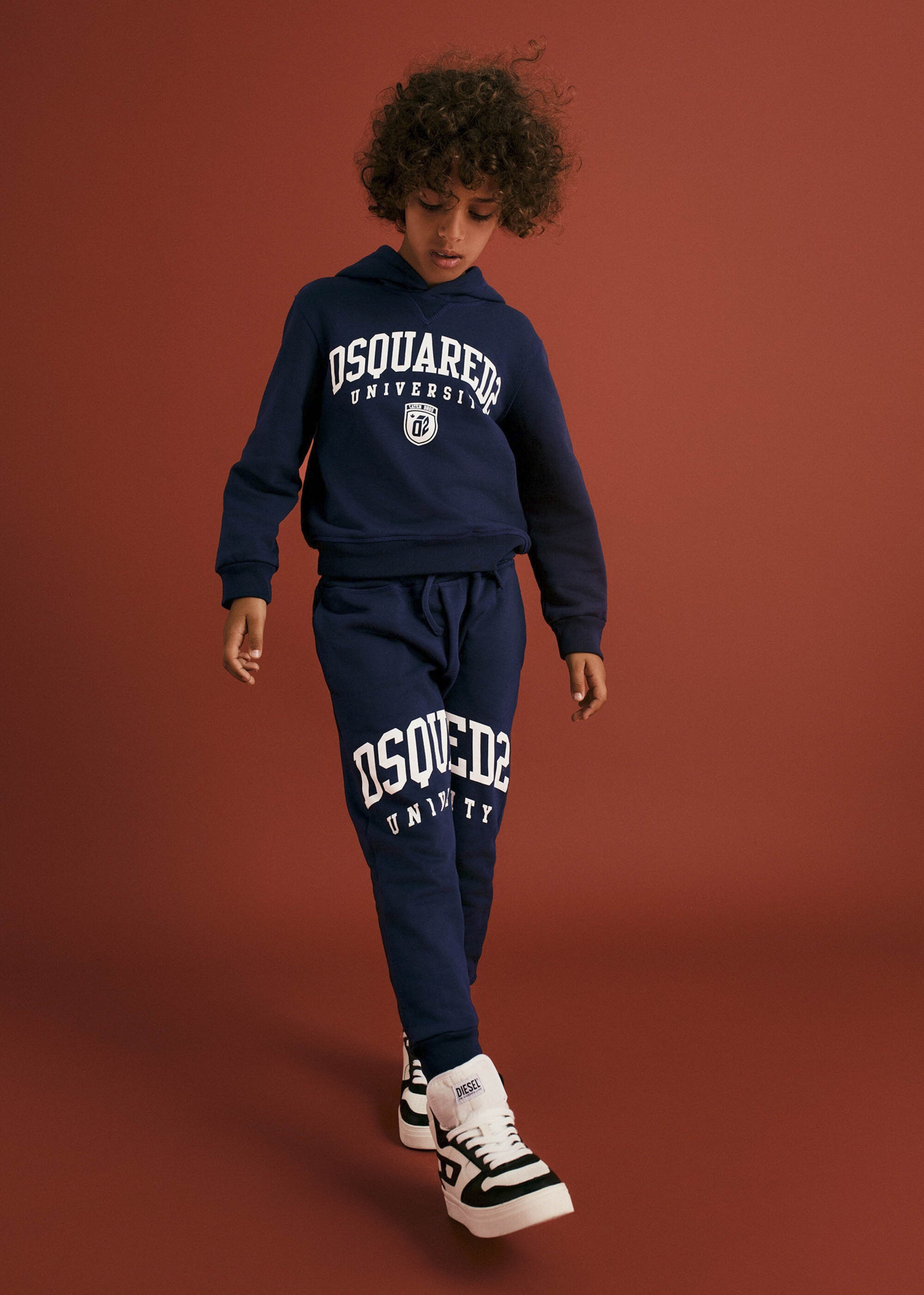 Dsquared2 Kids Pantaloni Jogger Blu con Logo per Bambini