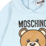 Moschino Kids Tutina Cielo con Logo Teddy Bear per Neonati (dettaglio)