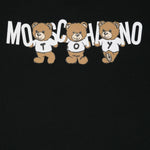 Moschino Kids Felpa Nera con Cappuccio con Logo Teddy Bear per Bambini (dettaglio)