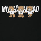 Moschino Kids Felpa Nera con Cappuccio con Logo Teddy Bear per Bambini (dettaglio)