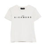 John Richmond Kids T-Shirt Grigio con Stampa Logo per Bambini