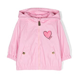 Moschino Kids Giubbino Rosa con Stampa Teddy Bear per Neonate