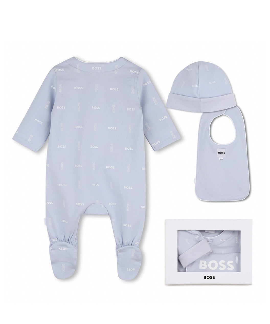 Boss Kids Tutina+ Bavetto + Cappello Blu Cielo All-Over per Bambini