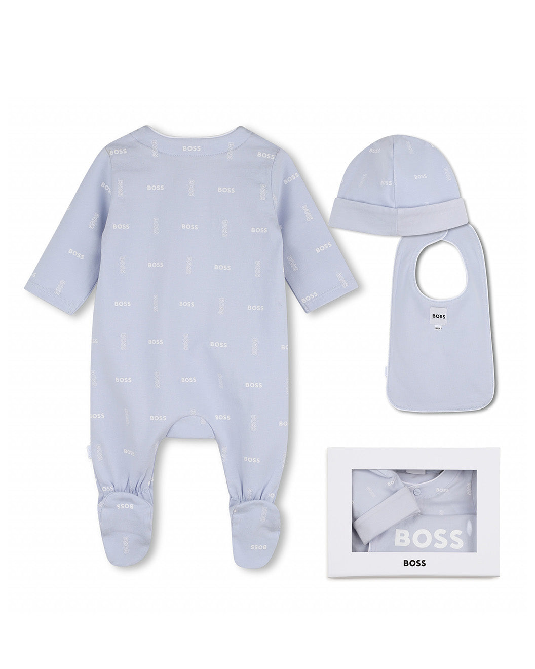 Boss Kids Tutina+ Bavetto + Cappello Blu Cielo All-Over per Bambini