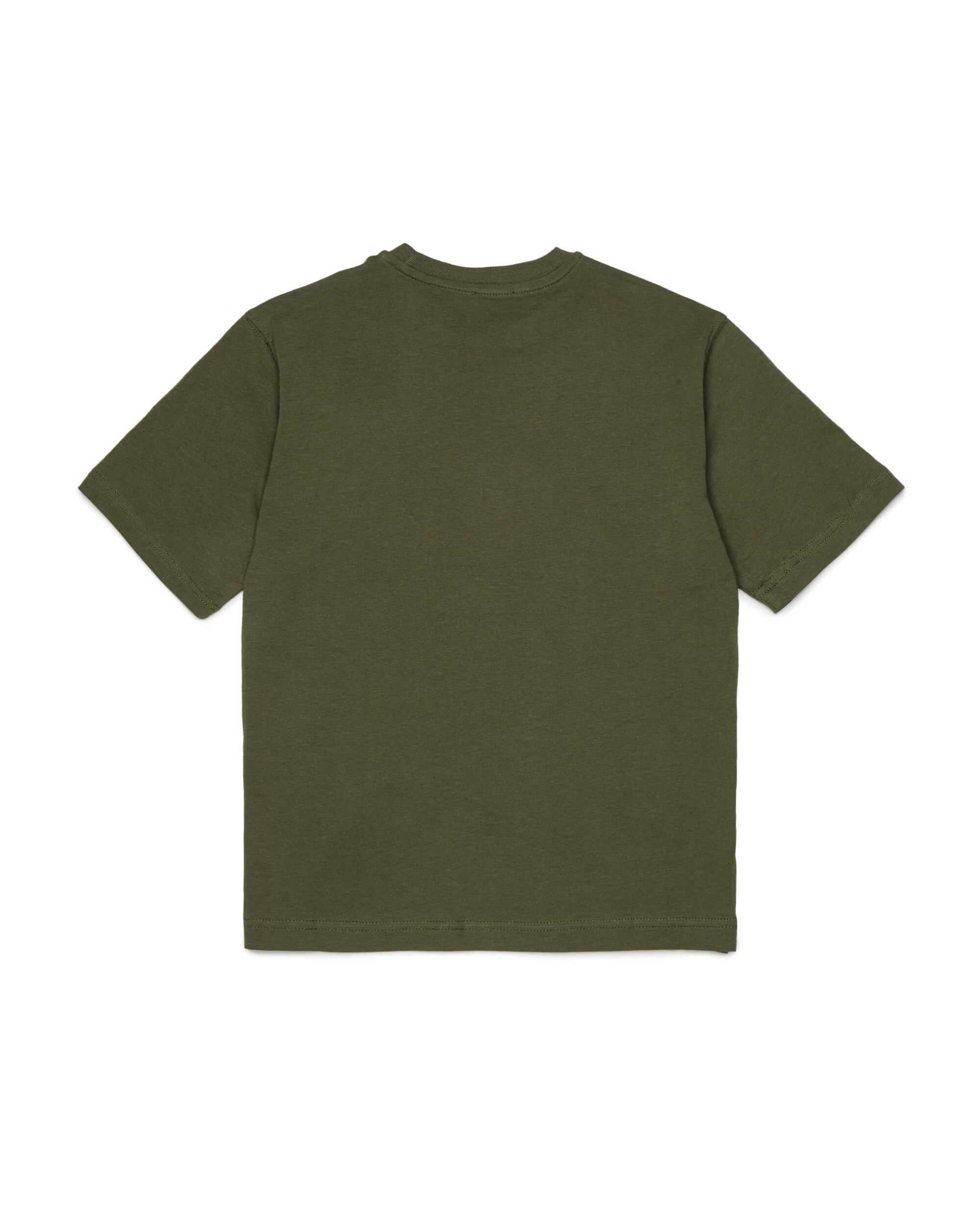 Diesel Kids T-shirt Verde con Stampa Logo Oval D Unisex per Bambini