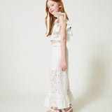 Twinset Kids Pantaloni in Pizzo e Sangallo