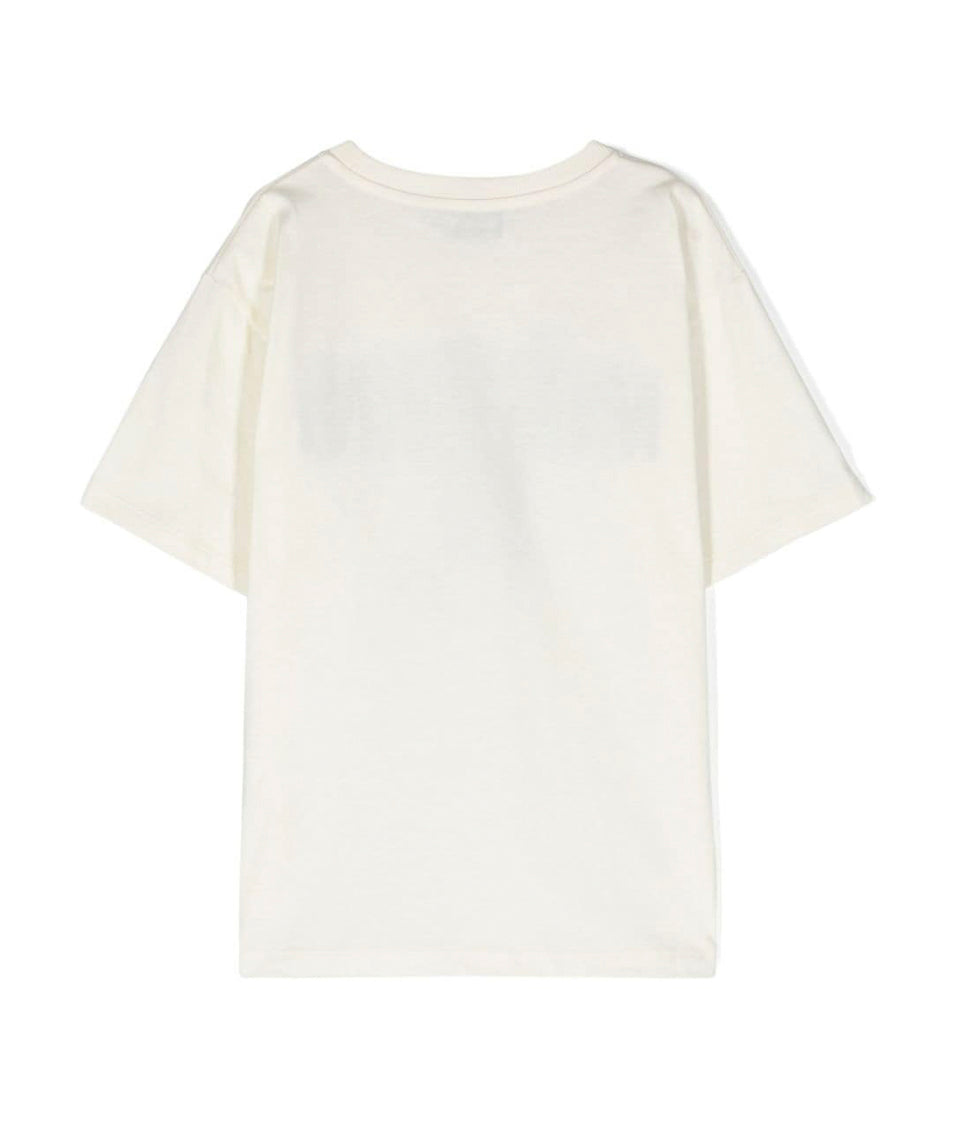 Moschino Kids T-shirt Bianca con Stampa Teddy Bear