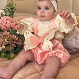 Cocò et Mamà Stella Baby Pink Romper for Newborns