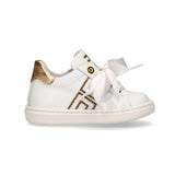Elisabetta Franchi La Mia Bambina Sneakers Avorio/Oro con Strass per Neonate