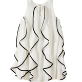 Patrizia Pepe Kids Abito Bianco/Nero con Rouches per Bambine