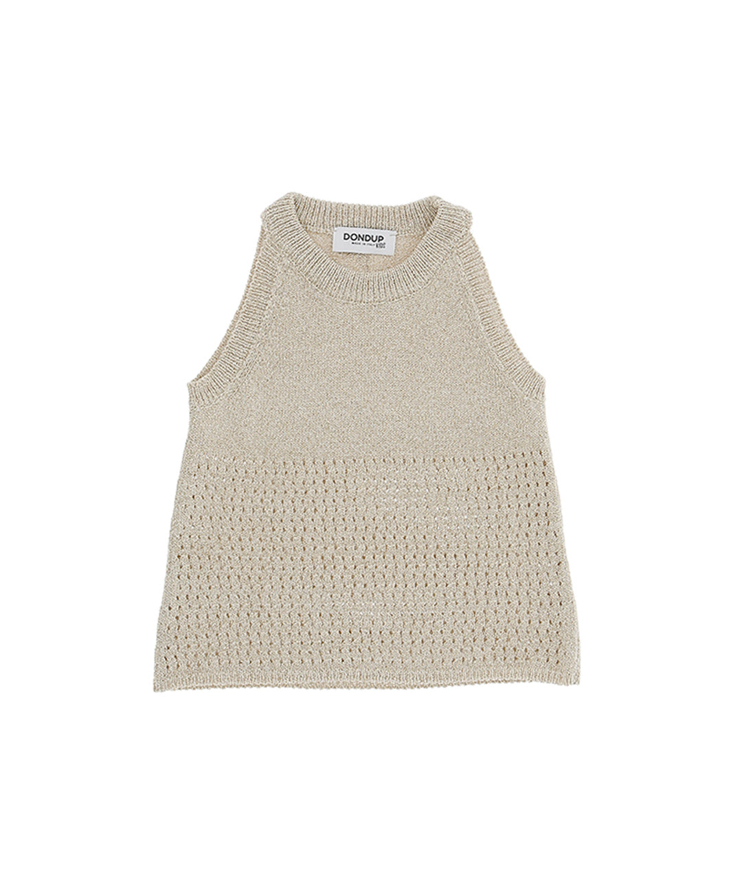 Dondup Kids Canotta Oro Traforata per Bambine