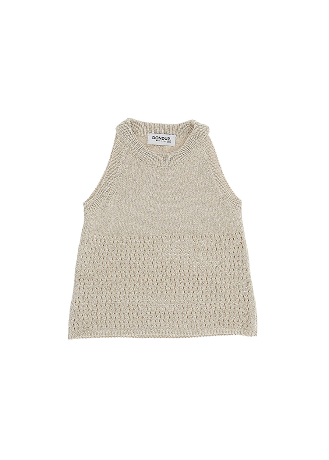 Dondup Kids Canotta Oro Traforata per Bambine