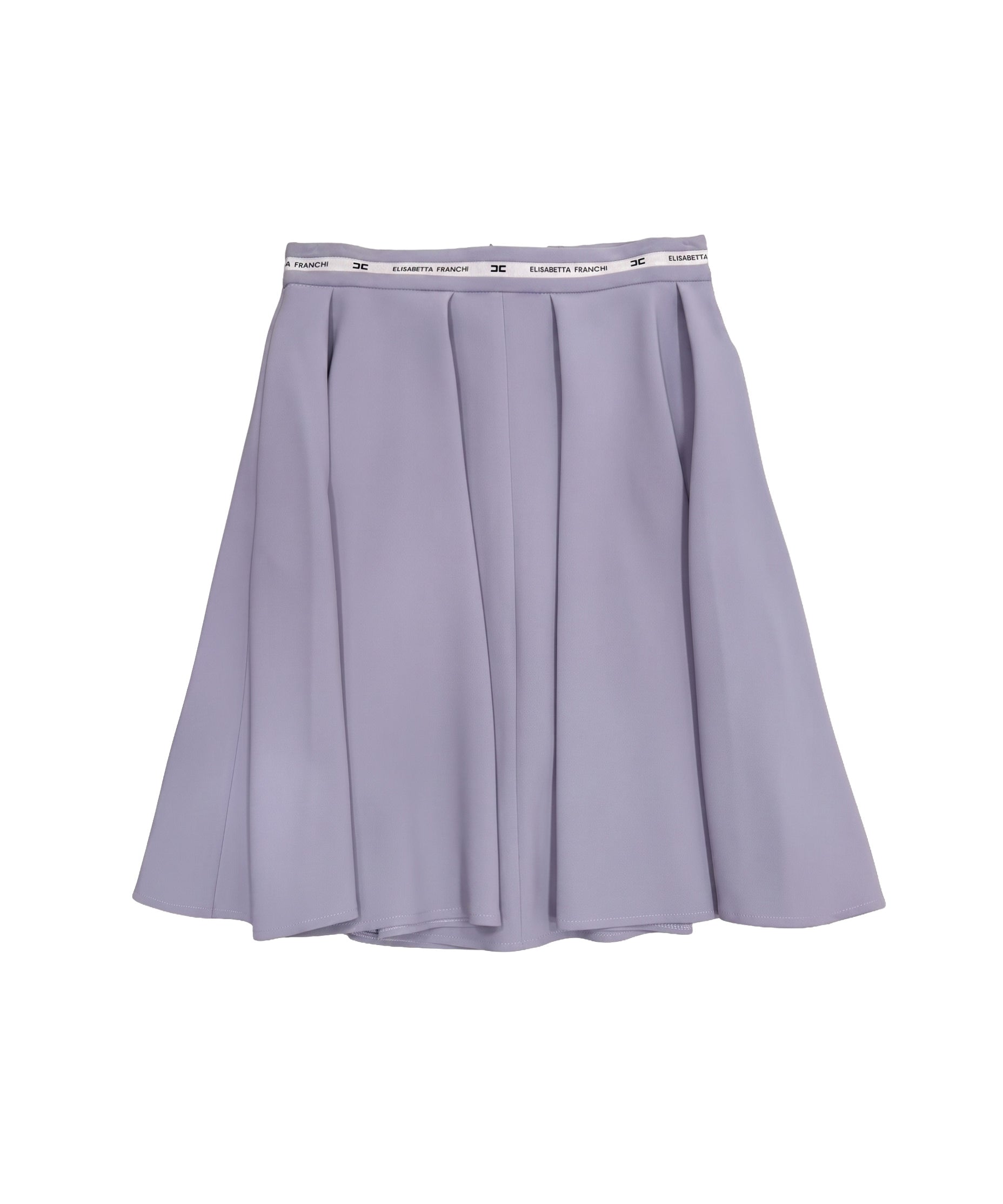 Elisabetta Franchi La Mia Bambina Gonna Lilla con Dettaglio Logo Avorio per Bambine