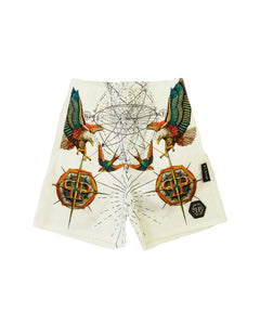Philipp Plein Kids Bermuda Avorio a Fantasia per Bambini