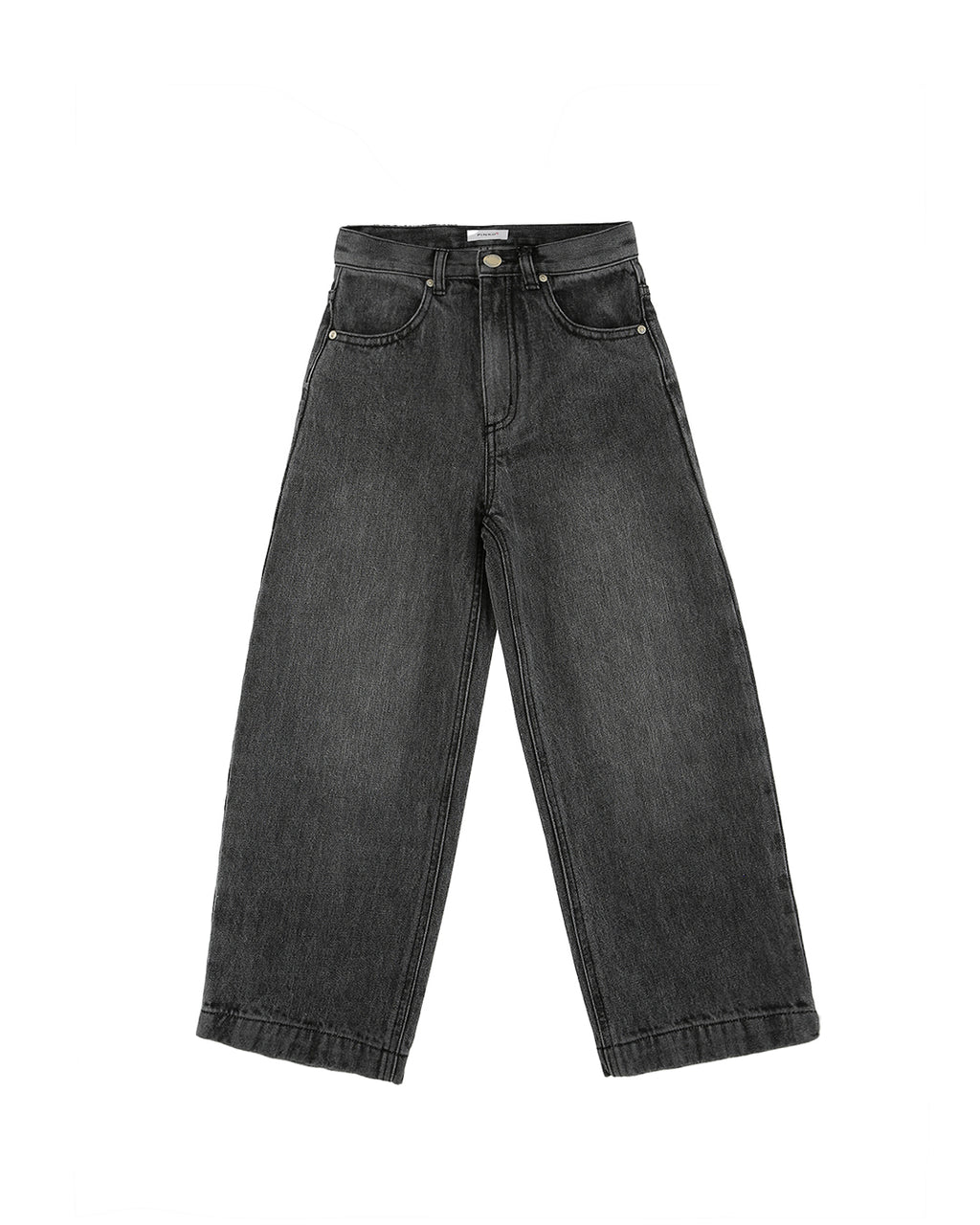 Pinko Kids Denim Grigio Washed con Patch  Logo Retro per Bambine