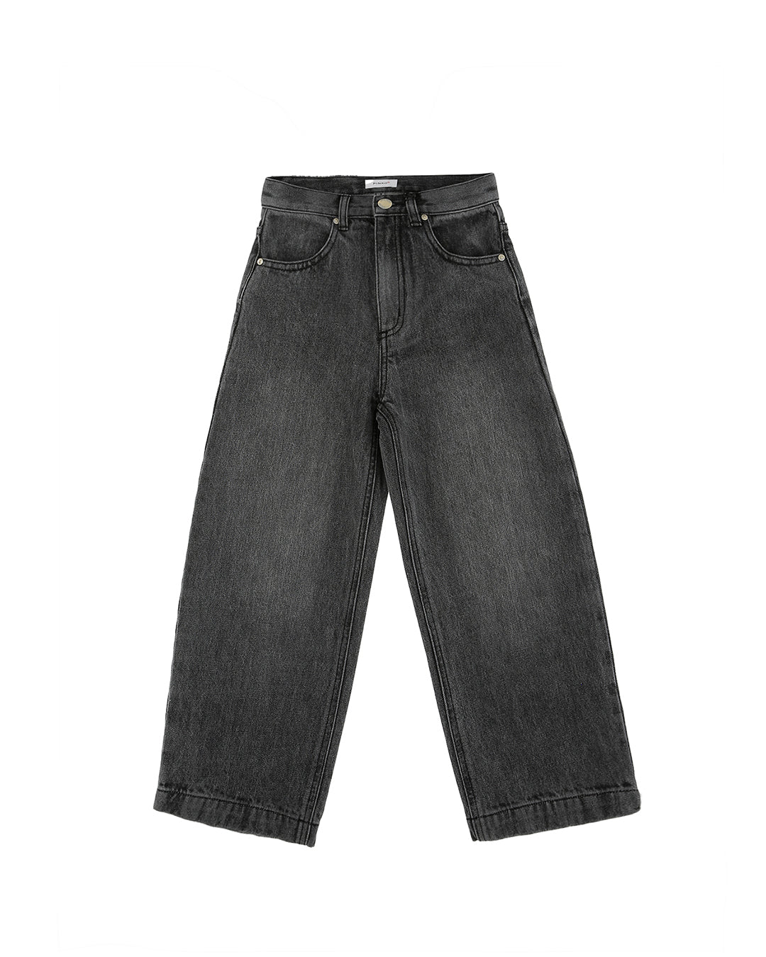 Pinko Kids Denim Grigio Washed con Patch  Logo Retro per Bambine