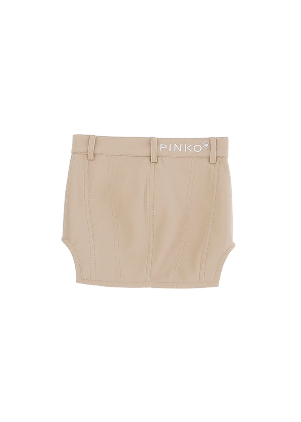 Pinko Kids Gonna in Ecopelle Crema con Spacchi per Bambine