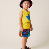Dsquared2 Kids Yellow Tank Top with Contrast Maple Leaf Logo Print for Newborns