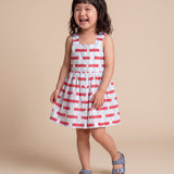 Moschino Kids Sky Blue All-Over Print Dress for Newborn Girls