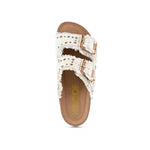 Colors of California Sandalo Doppia Fascia Bianco con Strass per Bambine