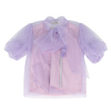 A'lapage Kids Blusa Lilla con Dettaglio Fiori per Bambine