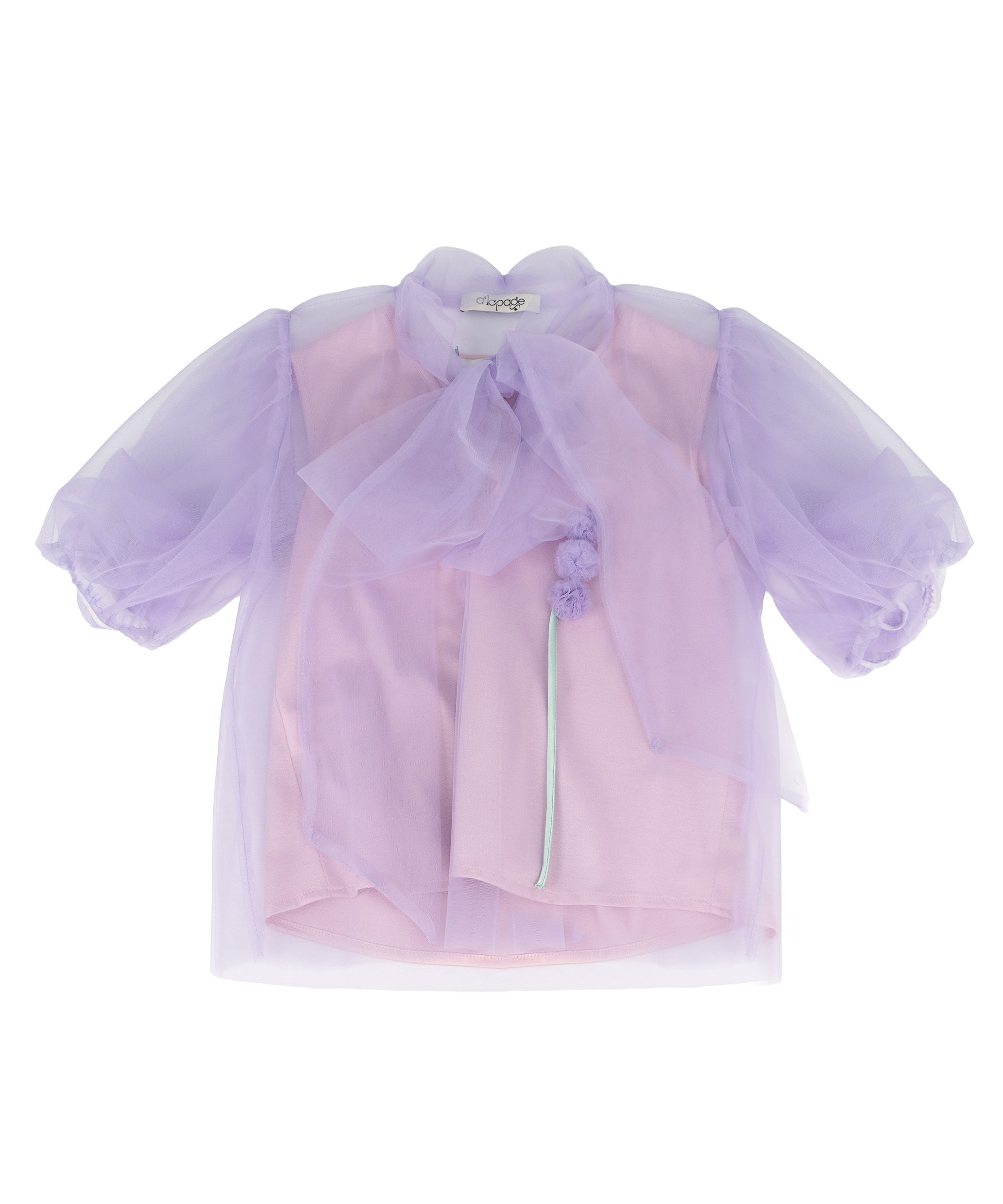 A'lapage Kids Blusa Lilla con Dettaglio Fiori per Bambine