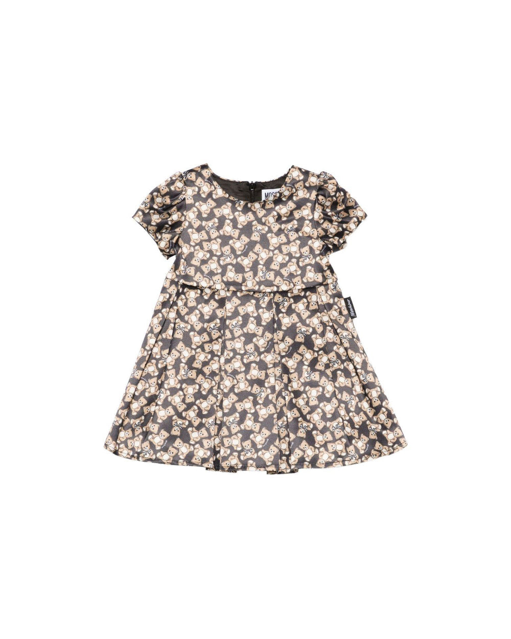 Moschino Kids Abito Nero con Teddy Allover per Neonate