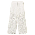 Twinset Kids Pantalone Bianco in Pizzo per Bambine