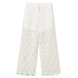Twinset Kids Pantalone Bianco in Pizzo per Bambine