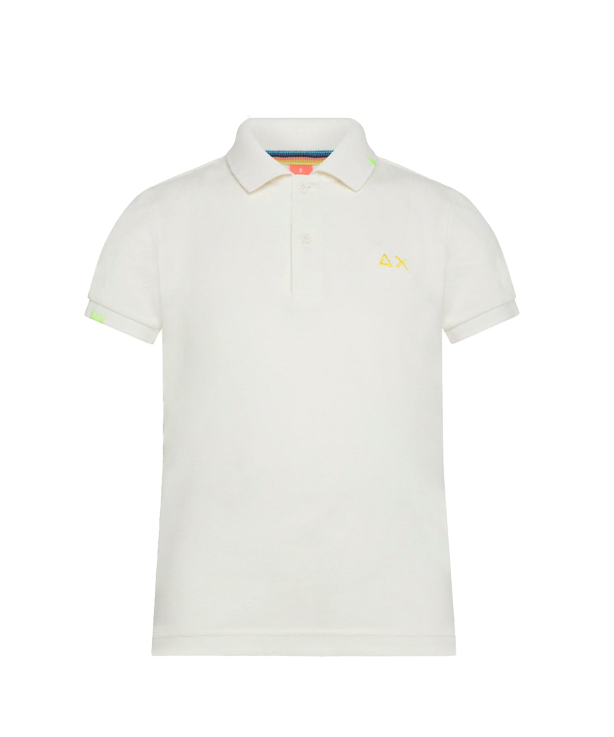 Sun68 Kids Polo Bianco Panna con Logo per Bambini (fronte)