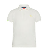 Sun68 Kids Polo Bianco Panna con Logo per Bambini (fronte)