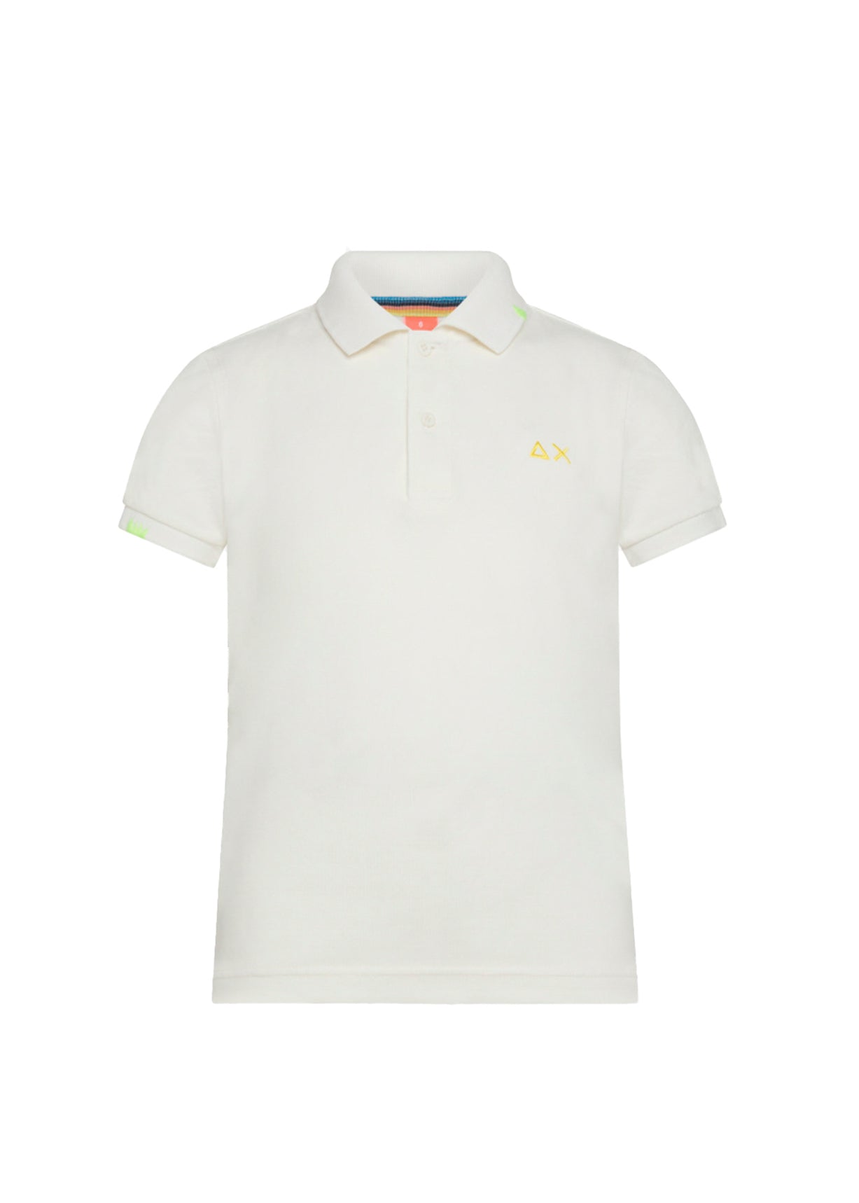 Sun68 Kids Polo Bianco Panna con Logo per Bambini (fronte)