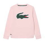 Lacoste Kids Felpa Rosa con Logo Coccodrillo per Bambine