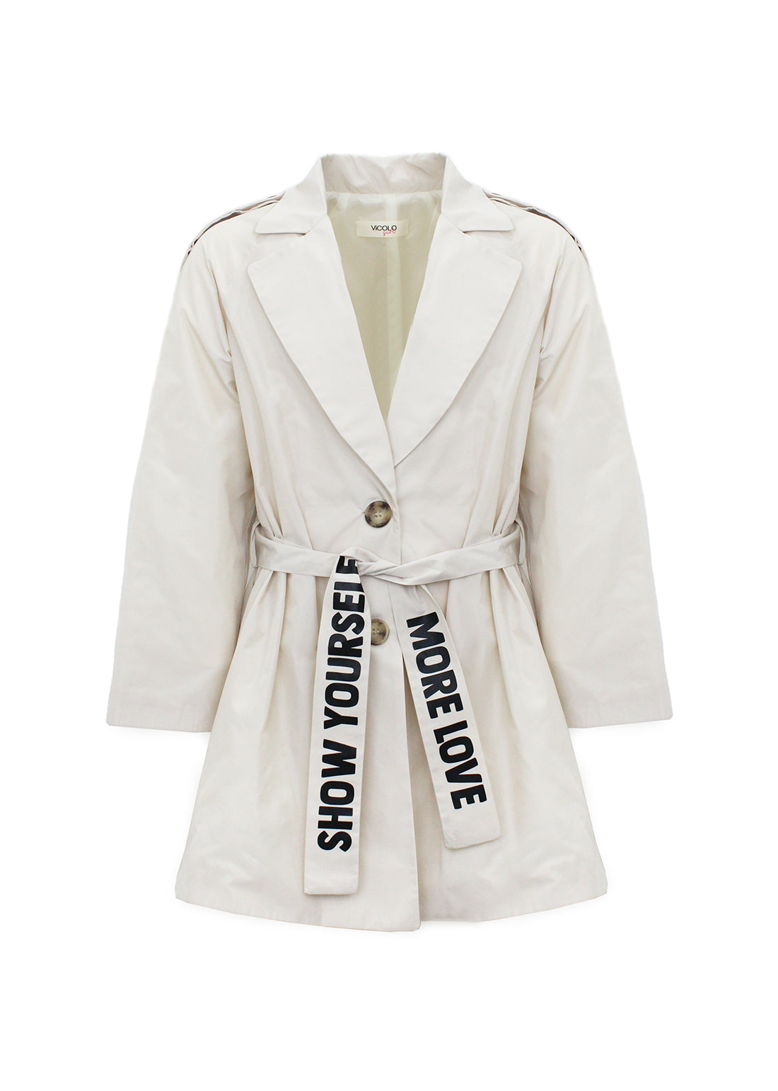 Vicolo Trench Beige con Cintura per Bambine