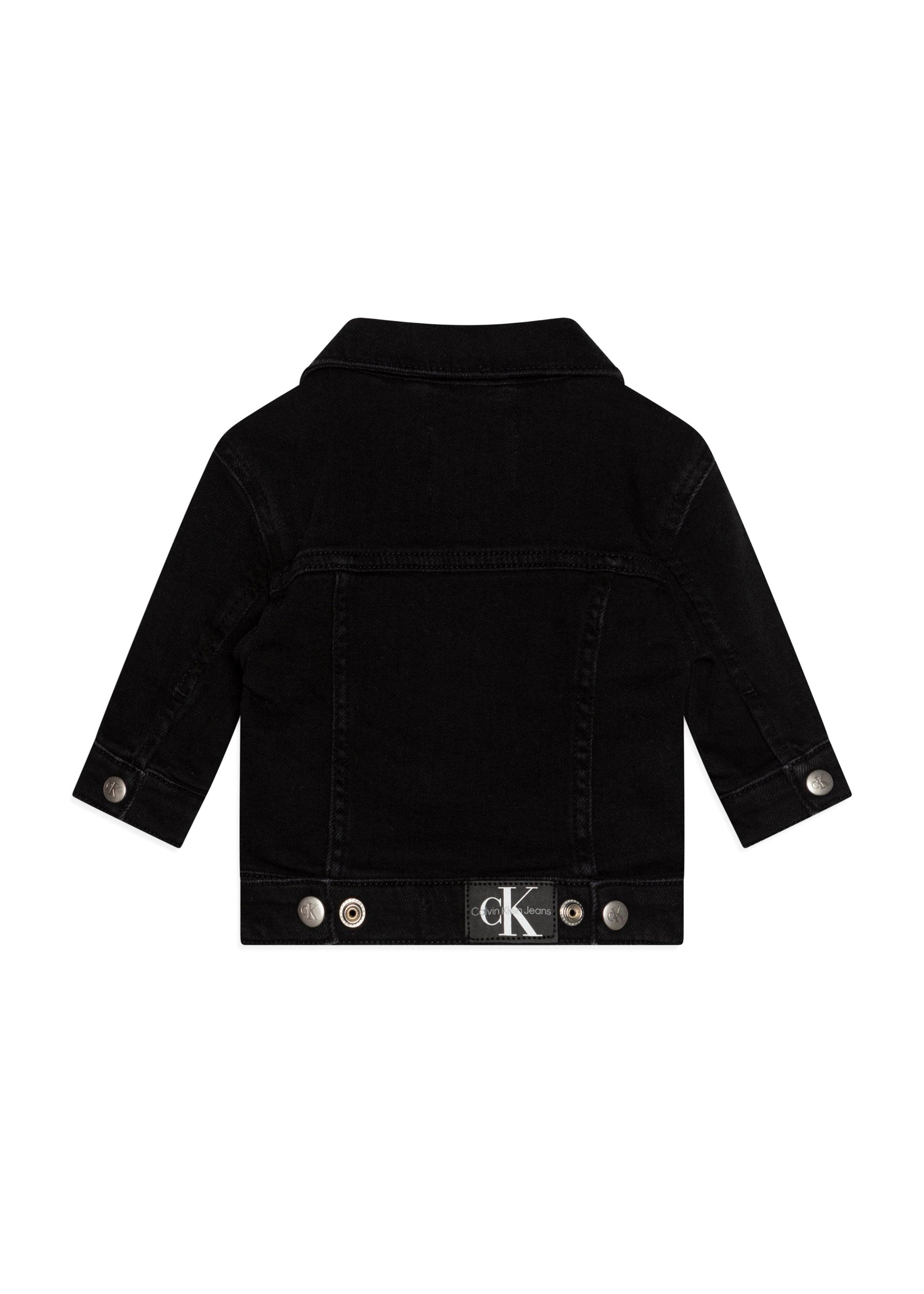 Calvin Klein Kids Giubbino Denim Nero per Neonati (retro)