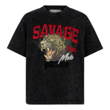 Just Cavalli Kids T-Shirt Nero con Stampa Savage per Bambine