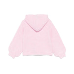 MSGM Kids Maglioncino Rosa con Cappuccio con Intarso Logo per Bambine (retro)