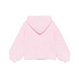 MSGM Kids Maglioncino Rosa con Cappuccio con Intarso Logo per Bambine (retro)
