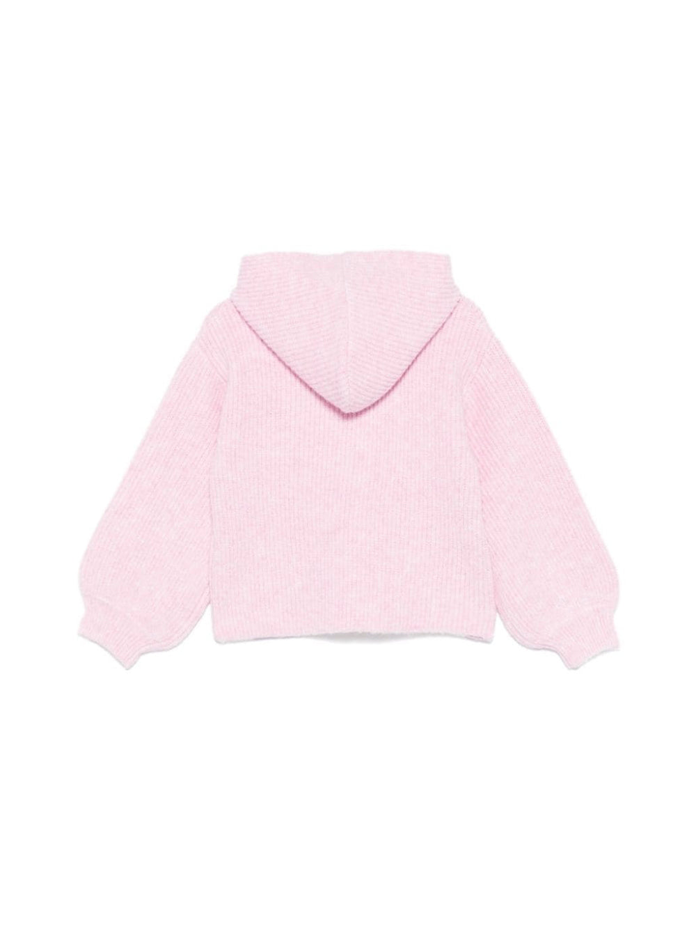 MSGM Kids Maglioncino Rosa con Cappuccio con Intarso Logo per Bambine (retro)