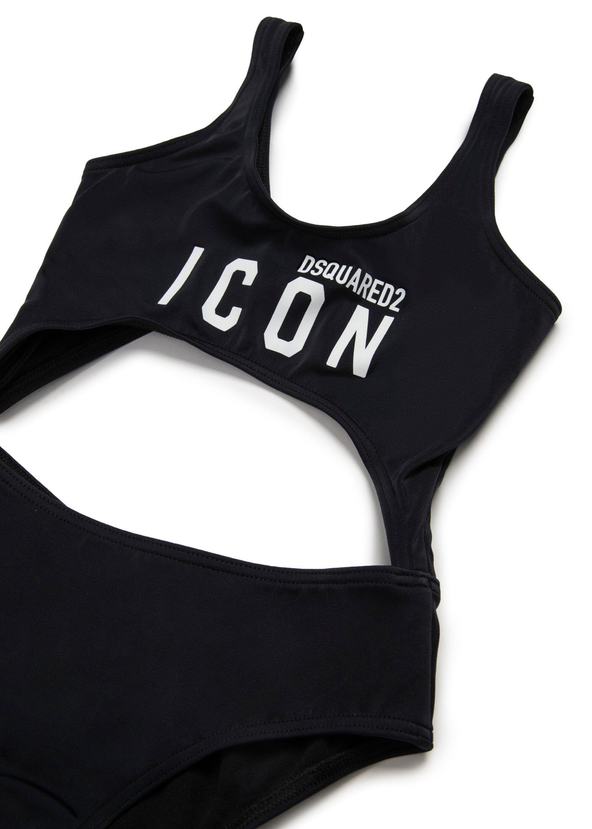 Dsquared2 Kids Costume Monokini Nero ICON per Bambine