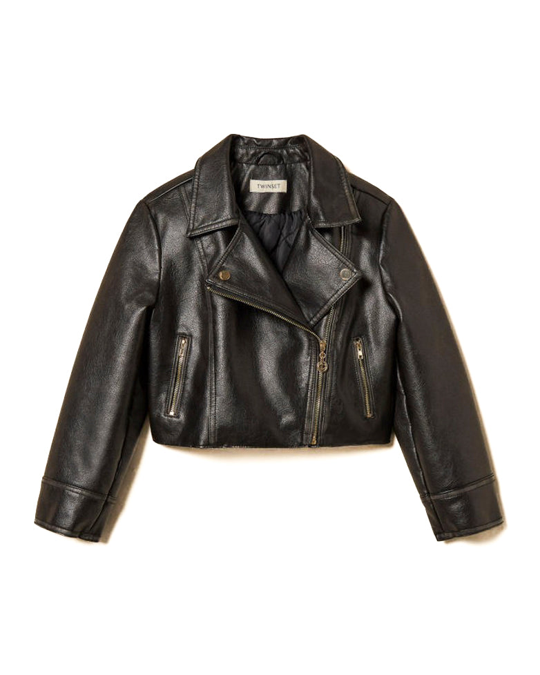 Twinset Kids Giubbino in Pelle per Bambine
