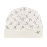 Gabriella Gucci Kids Cappello Felpa Bianco con Strass Monogram per Neonate