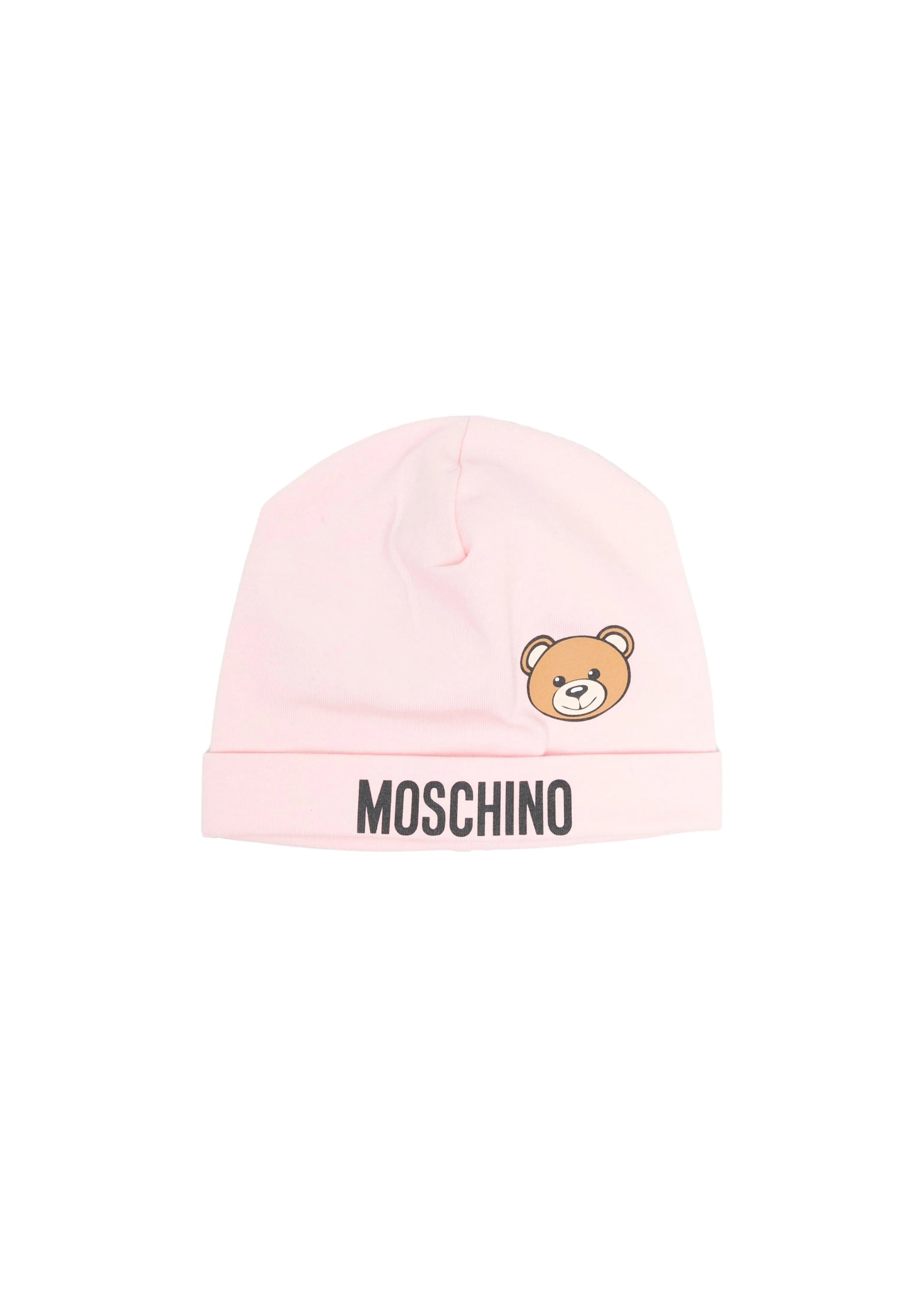 Moschino Kids Cappello Rosa con Logo Teddy Bear per Neonate