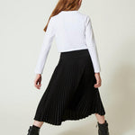 Twinset Kids T-shirt Bianca Crop con Logo Gommato per Bambine (retro)