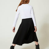 Twinset Kids T-shirt Bianca Crop con Logo Gommato per Bambine (retro)