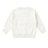 Moschino Kids Felpa Girocollo Panna in Cotone Unisex con Stampa Popcorn e Teddy Bear per Neonati