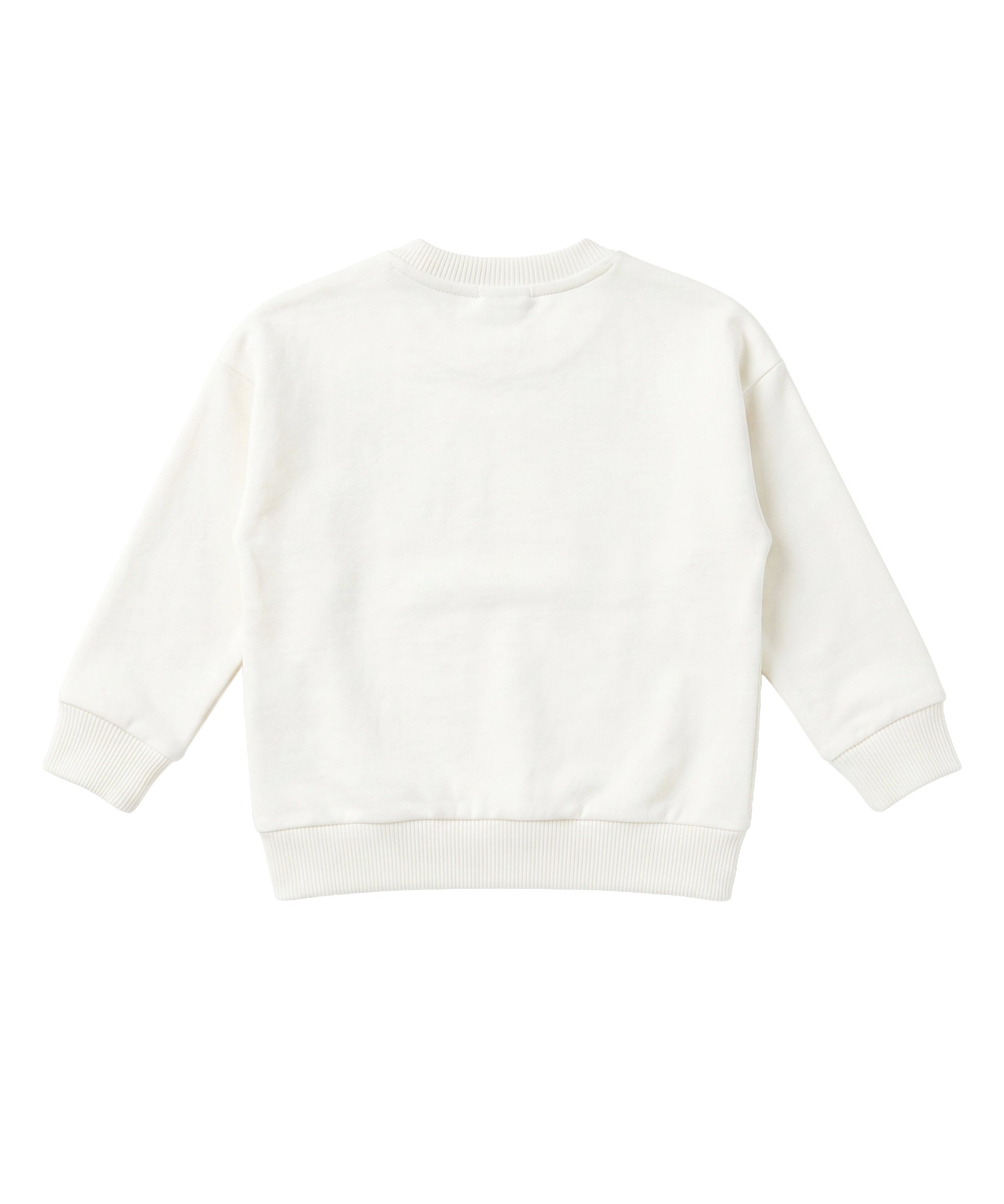 Moschino Kids Felpa Girocollo Panna in Cotone Unisex con Stampa Popcorn e Teddy Bear per Neonati