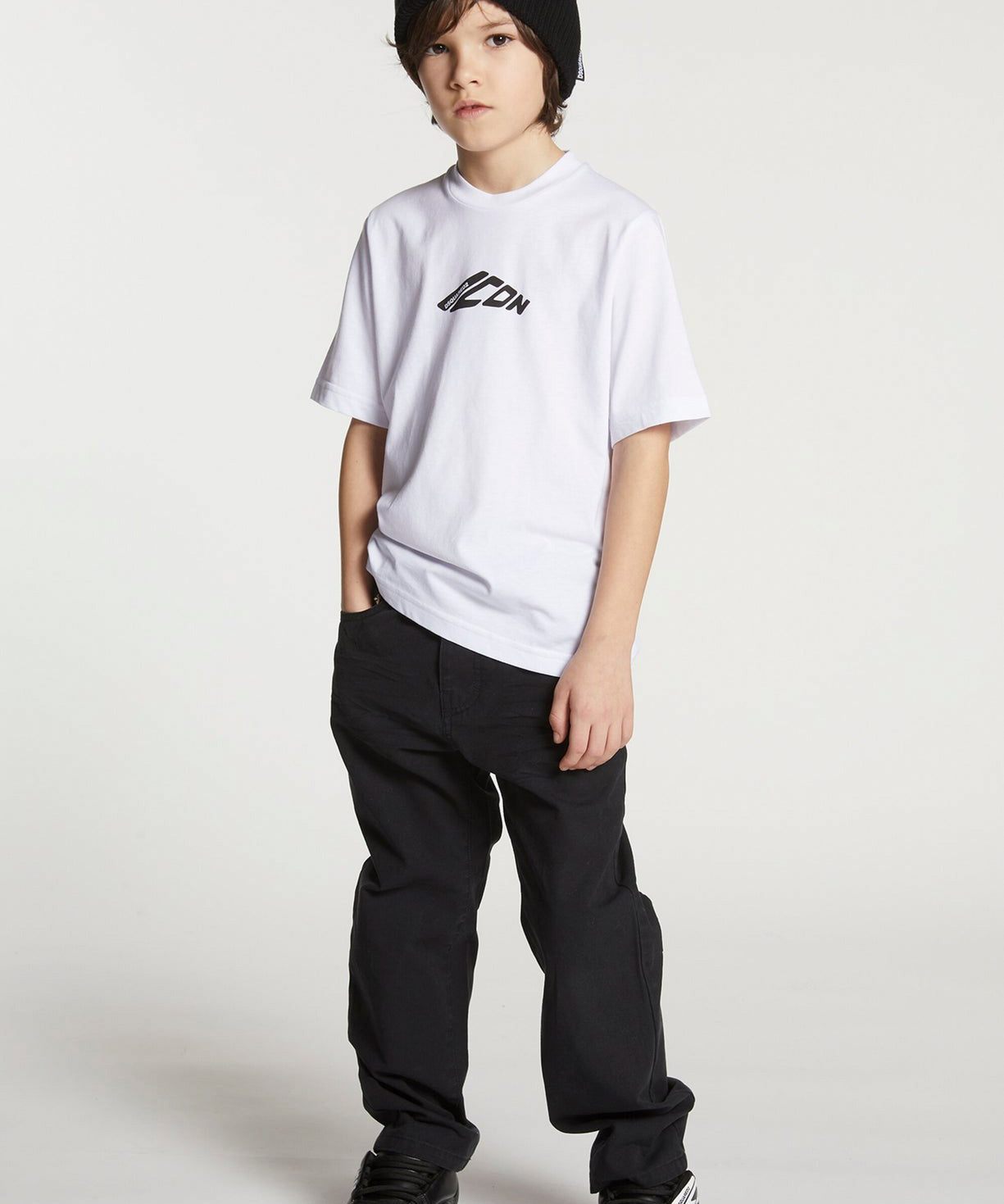 Dsquared2 Kids T-shirt Bianca con Stampa ICON per Bambini