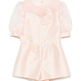 Elisabetta Franchi La Mia Bambina Tuta Mikado Rosa con Applicazione Fiori per Bambine