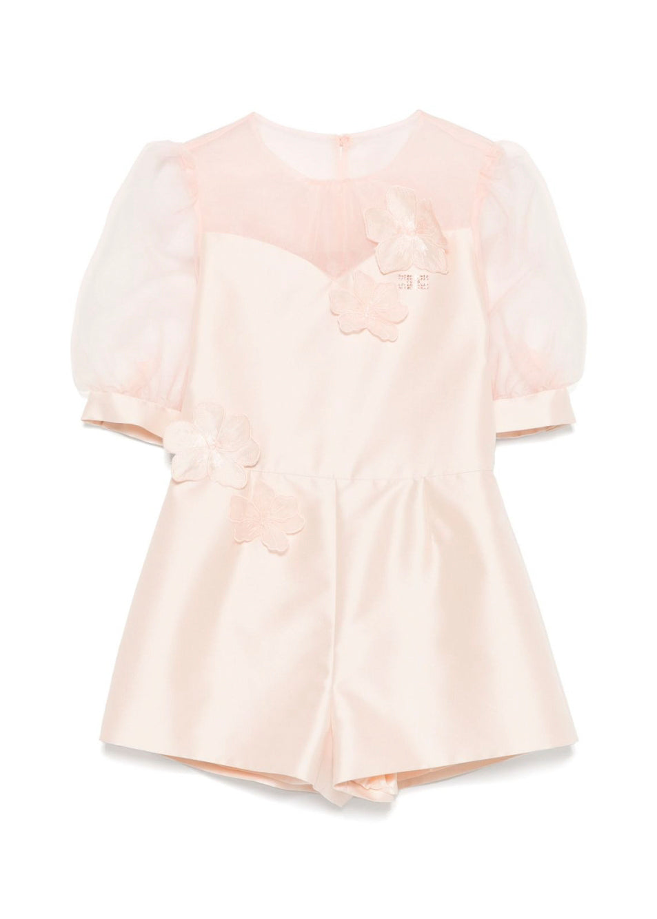 Elisabetta Franchi La Mia Bambina Tuta Mikado Rosa con Applicazione Fiori per Bambine